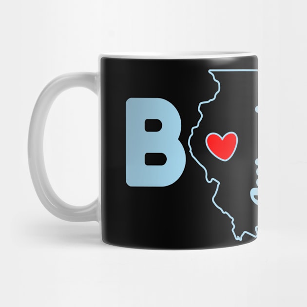 Illinois Born with State Outline of Illinois in the word Born by tropicalteesshop